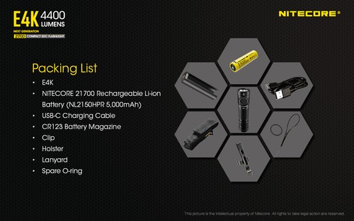 Linterna EDC compacta NiteCore E4K LED 4400 lúmenes - Imagen 12 de 12