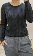 H&M Classic Black Long Sleeve Cable Knit Crew Neck Sweater XS