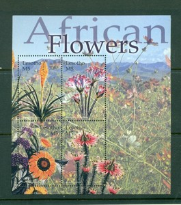 Lesotho 1994-2004 #1016, 1080, 1360 Souvenir Sheets MNH Flowers/Butterflies/Bird