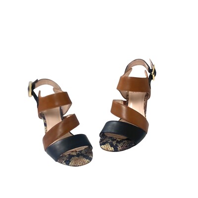 Vince Camuto 'Allek'  7/37 sandals 3.5'' heel leather Brown/Black/Python print