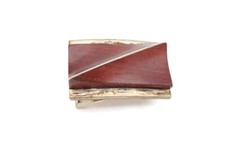 Vintage Taxco Mexico Sterling Silver 925 Wood Belt Buckle Signed AVG