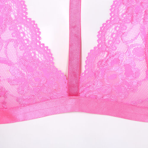 Damen BH Spitze Offen Cup Slips Set Cupless Bügel Regal Tops Nachtwäsche - Bild 9 von 12