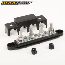 5/16" 12V 250A 4 Post Busbar Bus Bar Power Distribution Block With Black Cover  