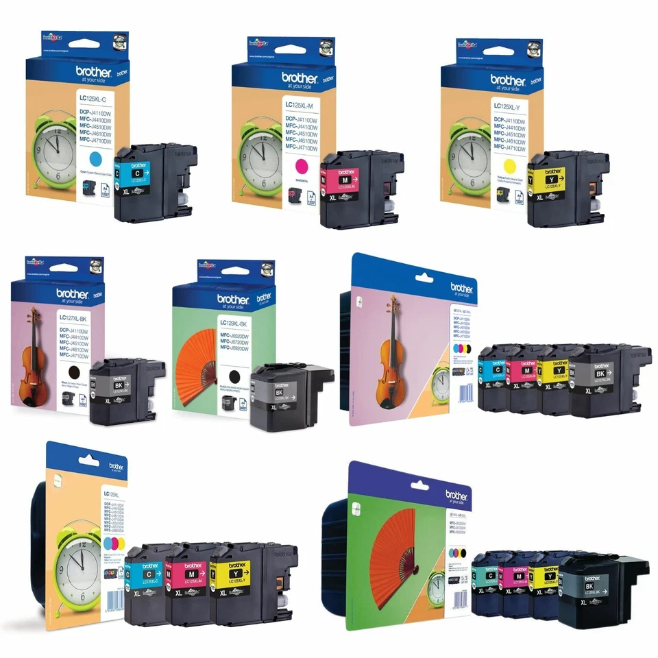 Genuine Brother LC127XL Black & LC125XL CMY / LC129XL BK Ink Cartridges Lot - Image 2 of 2