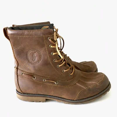 Polo Ralph Lauren Whitsand Brown Tan Leather Chukka Hiking 11431 Boots Mens 10 D