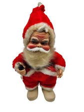Vintage The Rushton Co. Rubber Face Santa- Coke Cola White Boots Bottle Coat