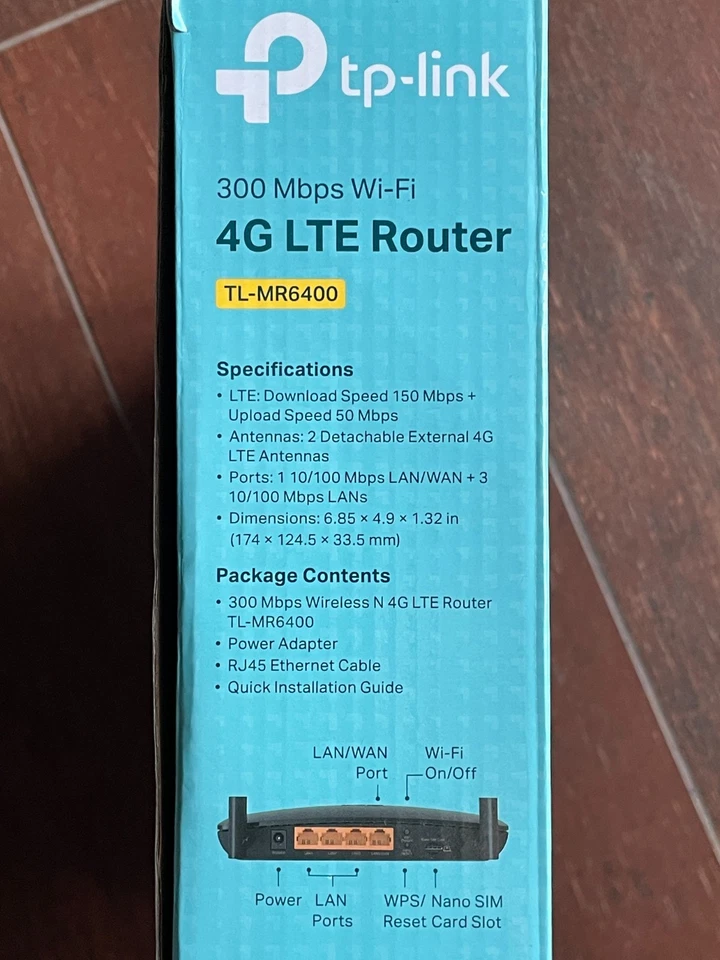 TP-LINK TL-MR6400 300Mbps 4G LTE Wi-Fi Router - Nero - Immagine 3 di 3