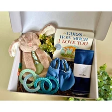 How much I Love You Newborn Baby Boy Gift Box Baby Shower Gift Welome Baby Blue