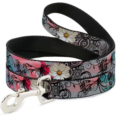 Dog Leash 6-FEET Flowers w/Filigree Pink