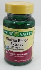 Spring Valley Ginkgo Biloba Extract Capsules (120 mg) 90 Ct BB DATE 07/2026