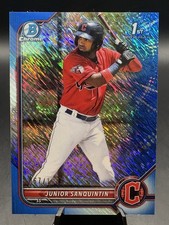 2022 Bowman Chrome #BCP-80 Junior Sanquintin Blue Shimmer Refractor /150