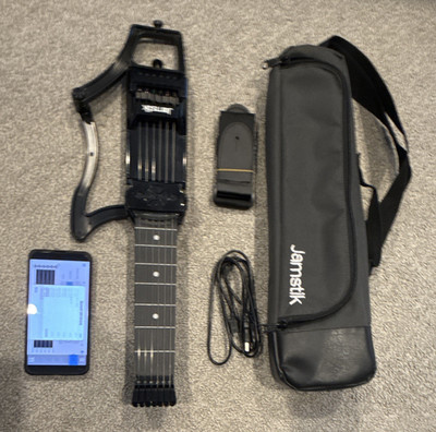 Jamstik Bluetooth MIDI Guitar Controller w/ Carry Bag, Cable, Phone Clip/Stand