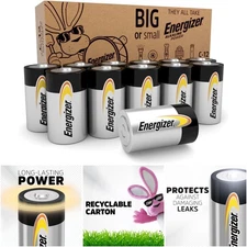 Alkaline C Batteries, Long Lasting Power Cells - Giant 12 Pack