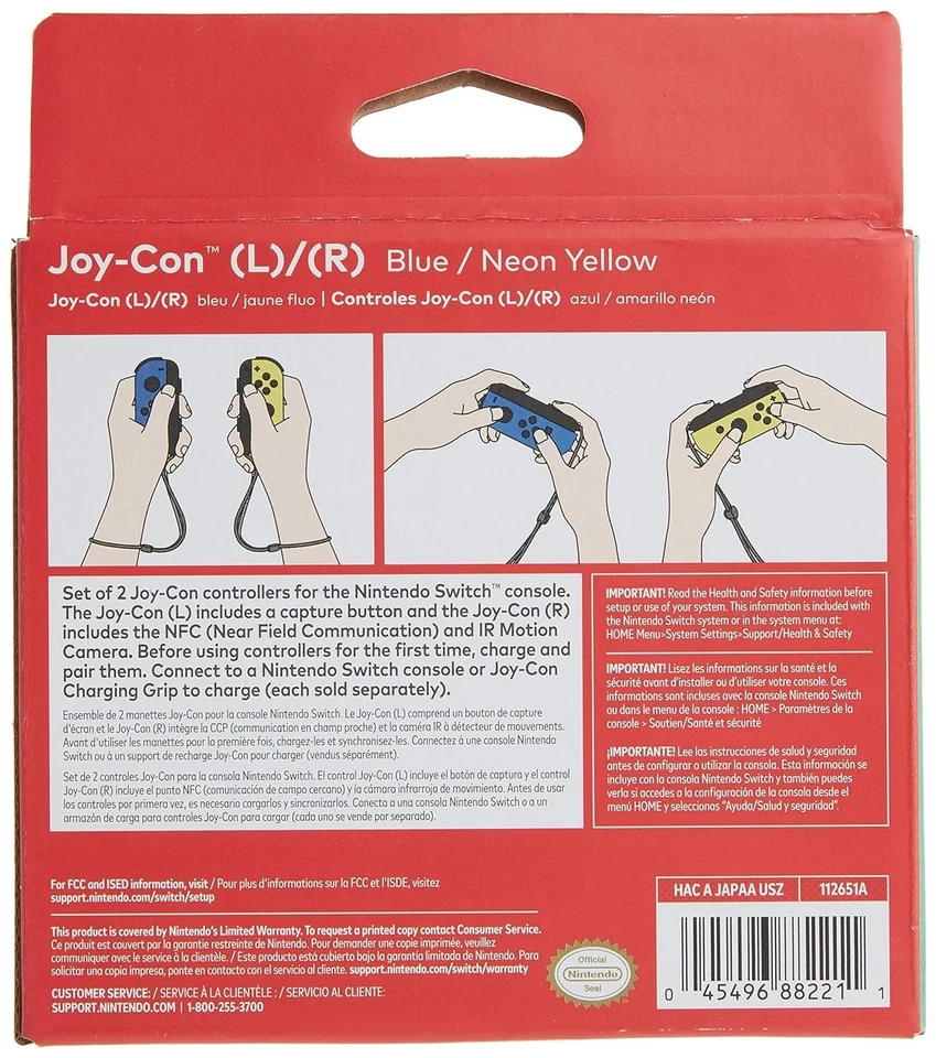 Nintendo Switch Joy-Con Pair | Neon Blue & Neon Yellow – Fast Ship - Image 4 of 4