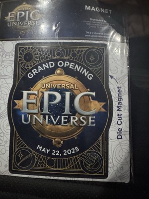 Universal Epic Universe Logo Grand Opening Day May 22 2025 Die Cut Magnet Dated