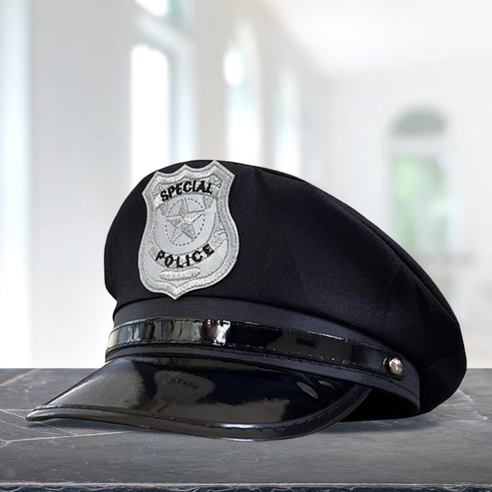 Déguisement de chapeau de police pour enfants pour Halloween, fournitures de - Photo 3/4