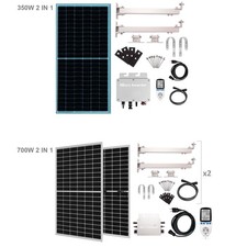 Kit Pannello Solare Fotovoltaico Inverter 350 W o 700 W per Balcone Plug & Play