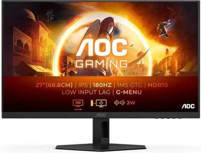 AOC 27G4XE Monitor 27'' FHD 1920x1080 Fast IPS HDMI DP NVIDIA G-Sync 180Hz 0.5ms