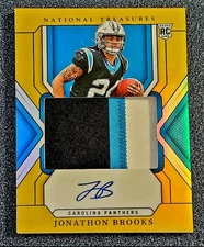 Jonathon Brooks 2024 National Treasures Premium Gold Auto #08/10 Panthers KHH 