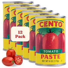Tomato Paste, 6 Oz (Pack of 12) Canned Fresh Rich & Thick Paste from Red Ripe To