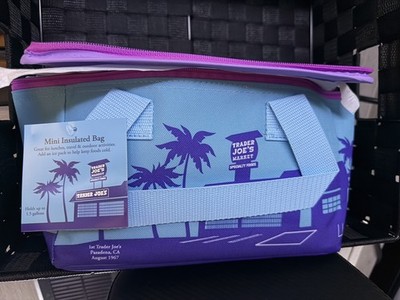 Trader Joe s Insulated Summer BLUE Mini Tote AUTHENTIC Bag NWT 2026