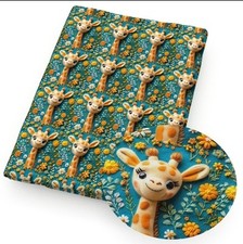 Petting Zoo Giraffe Polyester Cotton blend fabric 20x55" 1248180 half meter