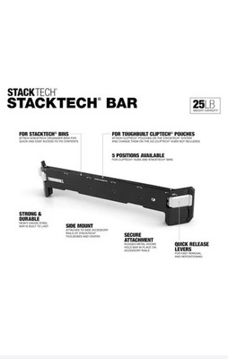TOUGHBUILT STACKTECH Steel Tool holder O ClipTech Compatible Bar
