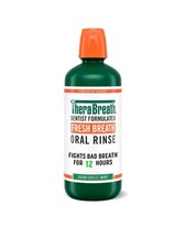 2X TheraBreath Fresh Breath Mouthwash Rainforest Mint Alcohol-Free 33.8 oz/1 L