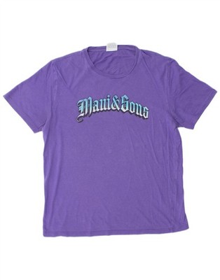 Maui and Sons Herren Grafik T-Shirt Oberteil Medium lila Baumwolle DF27