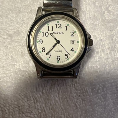 Acqua Timex Quartz White Dial , Black Bezel Men s Watch