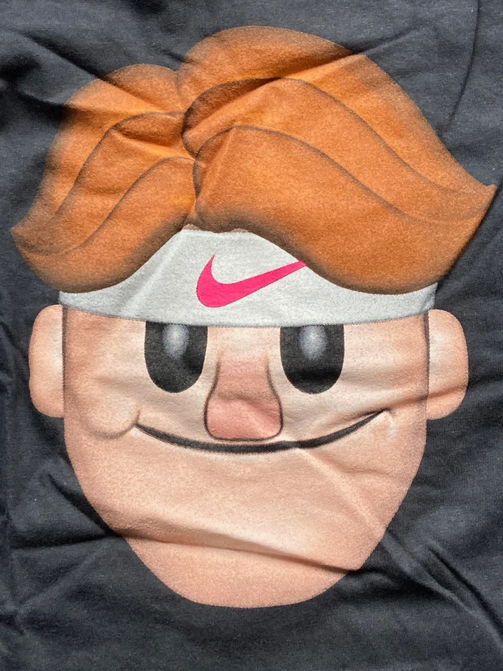 Nike Roger Federer US Open 2017 RF Emoji Tennis T-Shirt M Black 887075-010 New - Image 2 of 4