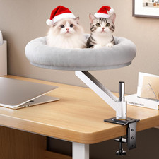 Cat Desk Bed - 360  Rotation  Height Adjustable, Supports 45 Lbs, Space-Saving