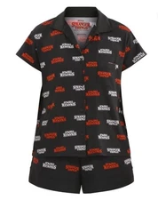 Netflix Stranger Things Women's Printed Notched Top & Shorts Pajama Set Size 3X
