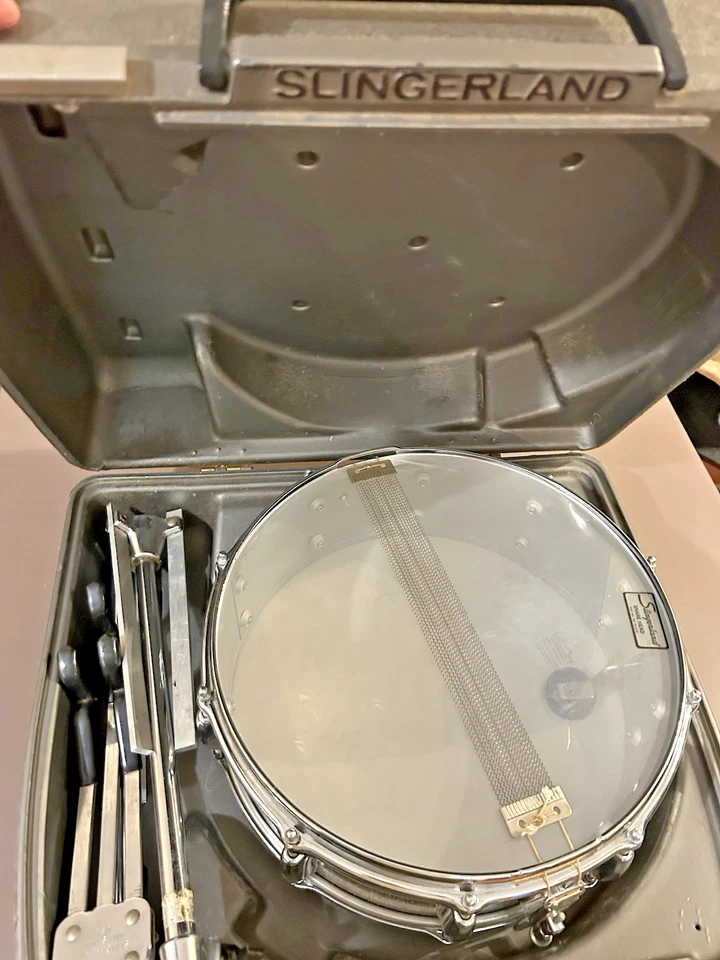 复古 Slingerland 小军鼓 15 英寸 x 6 英寸 10 LUG 带盒子和支架 — 第 2/4 张图片