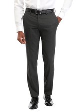 95 NEW KENNETH COLE REACTION Mens 32x29 Dark Gray Heather Slim Fit Dress Pants