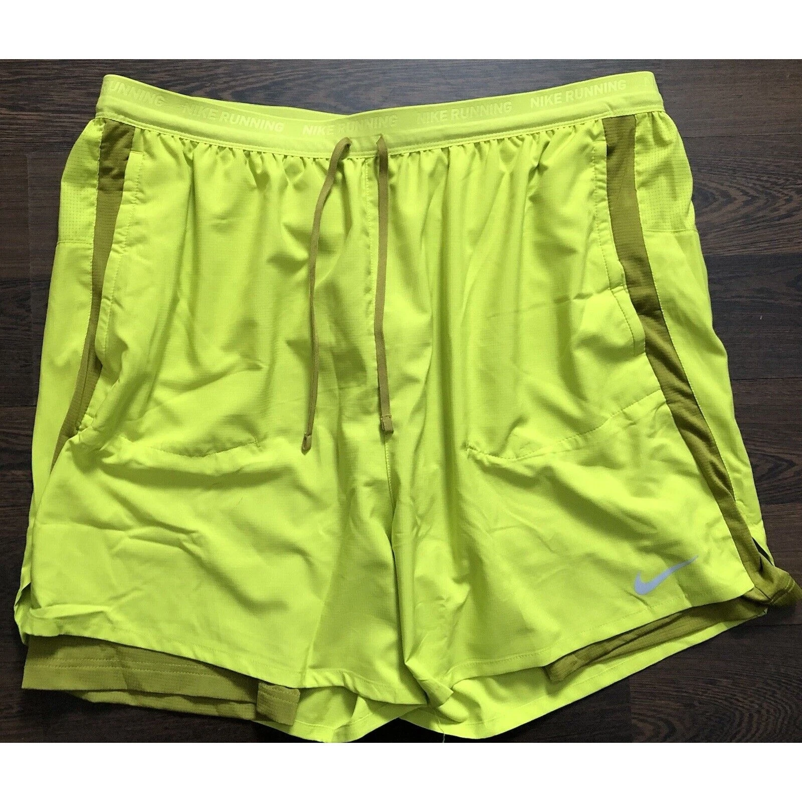 Nike Dri-Fit Stride 5” Hybrid Running Shorts Mems 2XL Tall Yellow DM4757-308