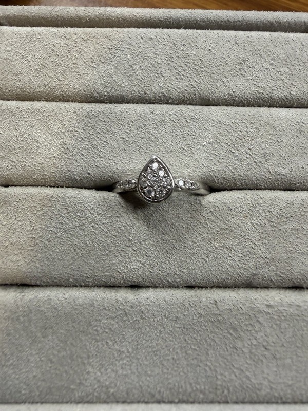 Kay Jewelers Lab-Created Pear Diamond Promise Ring 0.20-0.24ct 925 Sz 6.75