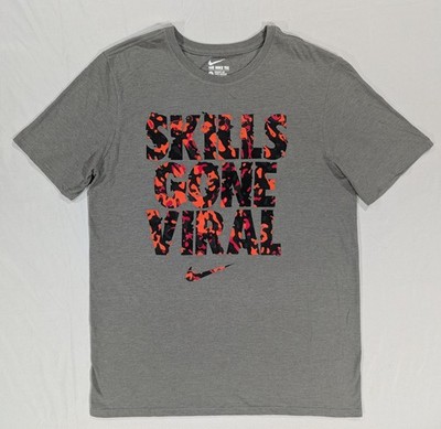 Nike Shirt Mens L Gray Skills Gone Viral Graphic The Nike Tee Athletic Sports