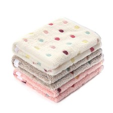1 Pack 3 Blankets Super Soft Cute Dot Pattern Pet Blanket Flannel Throw for D...