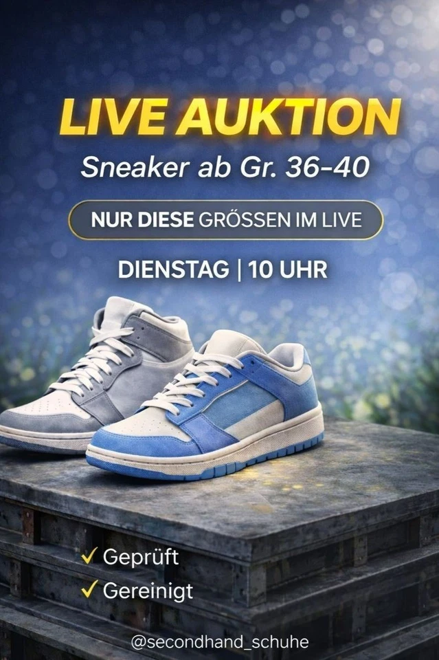 Markenschuhe LIVE Auktion| Größen 36–40 |Dienstag um genau 10 Uhr gehts los