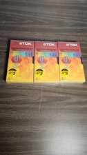 Lot of 3 TDK Premium Quality HS 6 Hours T-120 Blank VHS Tapes New Sealed 2004