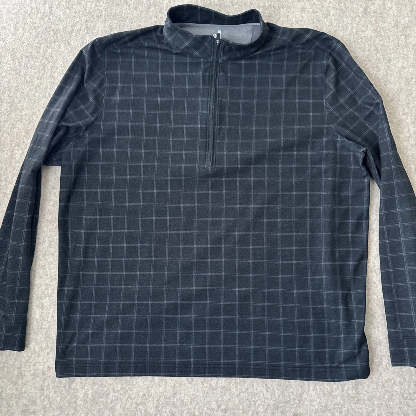 Johnnie O Russ Quarter Zip Lightweight Polar Fleece Pullover Grid Mens XLarge