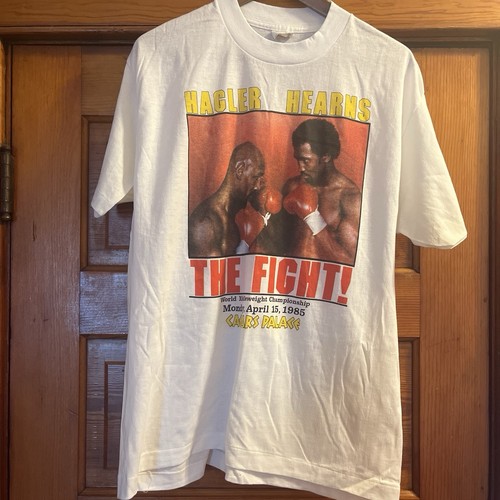 Vintage XL Marvin Hagler vs Thomas Hearns The Fight Caesars 1985 21x26