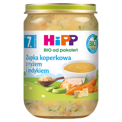 HiPP Bio von Generations, Dillsuppe mit Reis und Pute, nach 7 Monaten, 190 g