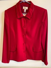 Talbots Dressy Blazer NWT Womens Size 12 Beaded Trim Red