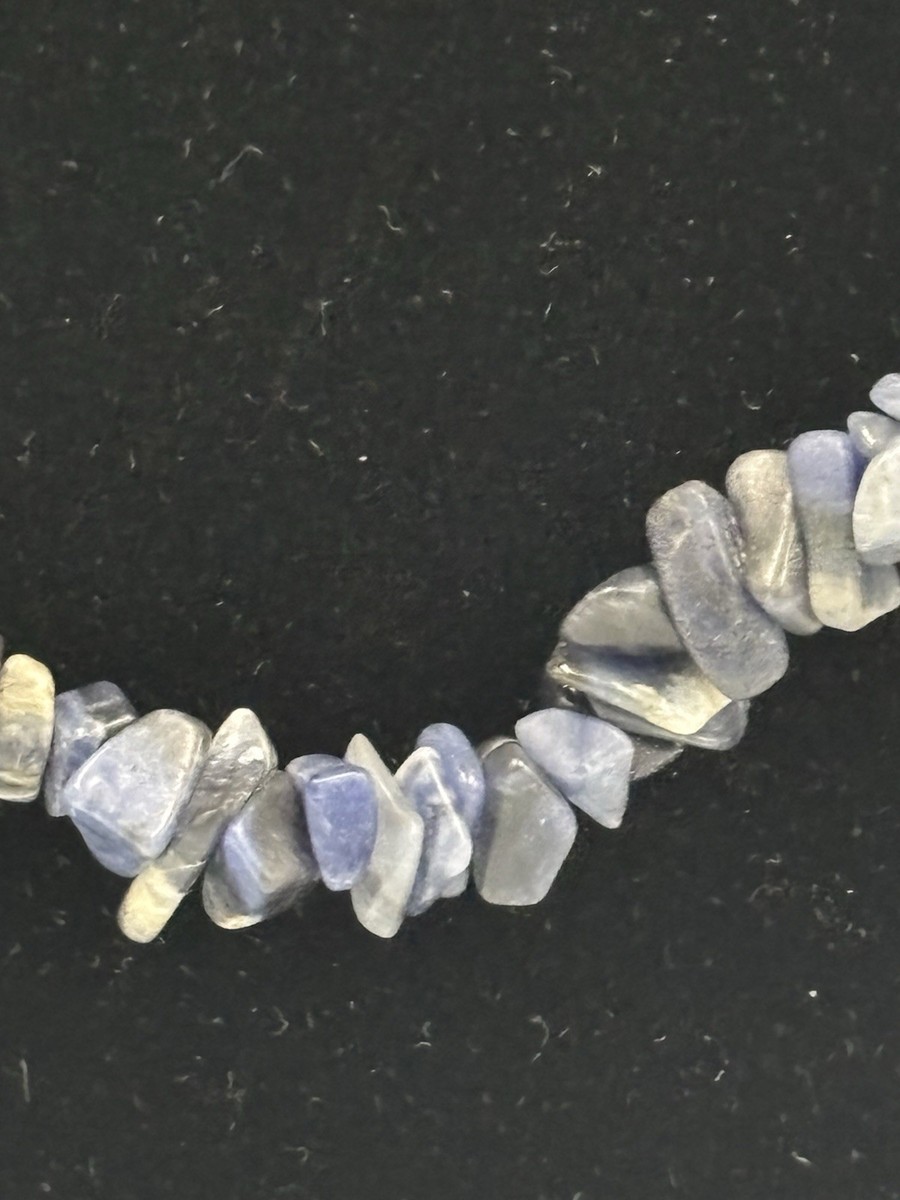 VTG Blue Sodalite Nugget Chip Necklace View 6