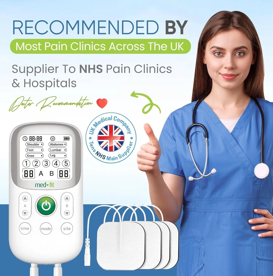 Med-Fit Pebble Dual Channel TENS & EMS Machine: 30 Programmes for Pain Relief - Image 3 of 4