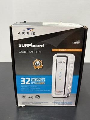 Arris SURFboard SB6190 DOCSIS 3.0 Cable Modem 32x8 w/ Box Tested Working