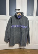 Milka Fleece Oberteil Pullover Shirt grau lil...