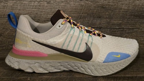 Mens Size 10 Nike React Infinity Run Flyknit 3 Sail Pinksicle Earth..Right Shoe!